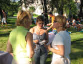 Chatting and eating ice sream