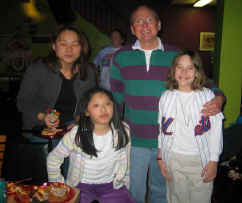 Friends and family at the bowling alley.